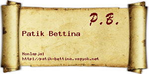 Patik Bettina névjegykártya