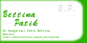 bettina patik business card